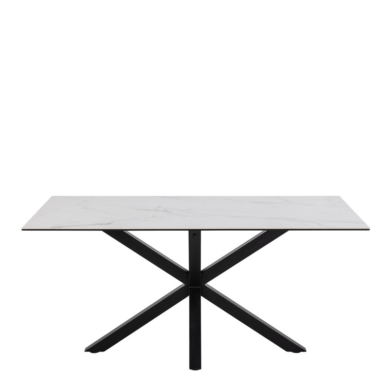 Metal Base Dining Table, White