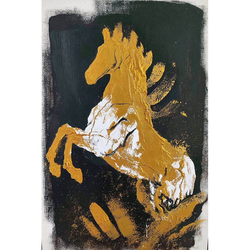 Art mural sur toile dorée, L 36 po x H 48 po x P 1,5 po