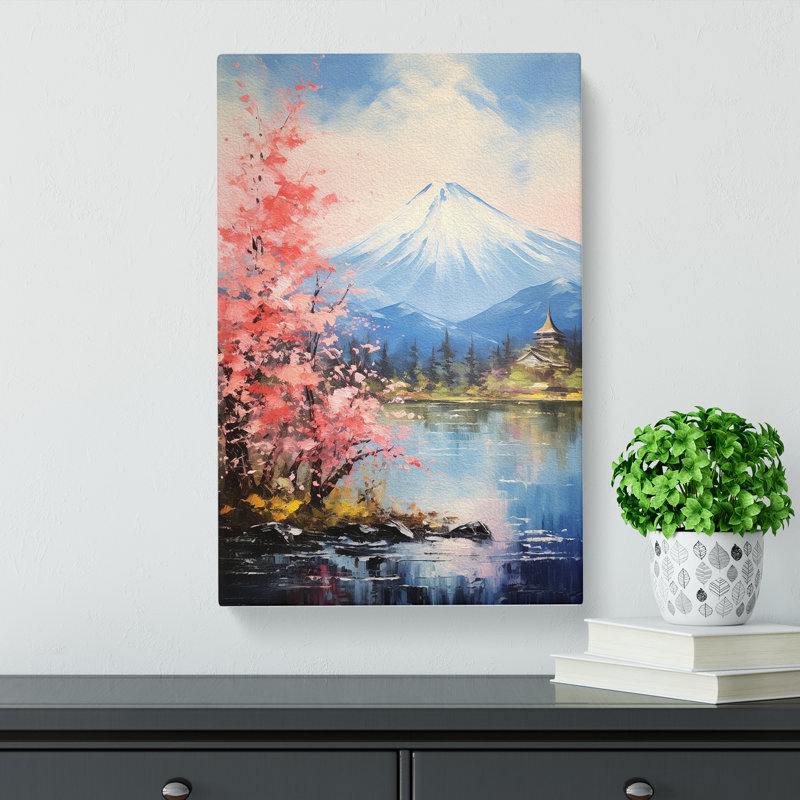 Mount Fuji Impressionism - Wrapped Canvas Print, 50cm H x 35cm W x 3cm D