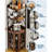Foldable 4-Tier Corner Wine Rack with Metal Frame and Wood Shelves, Freestanding Bar Cabinet for Home or Kitchen-1181868970