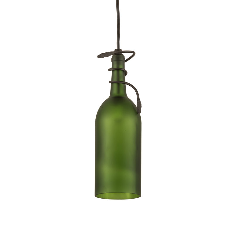 Greenbriar Oak 1 - Light Pendant, Frosted Green, 84" H x 2" W x 2" D