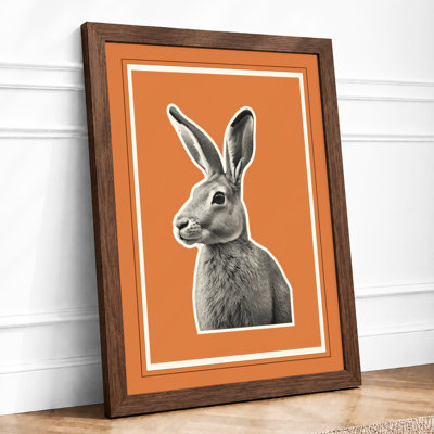 Hare in Profile Rustic - Framed Print