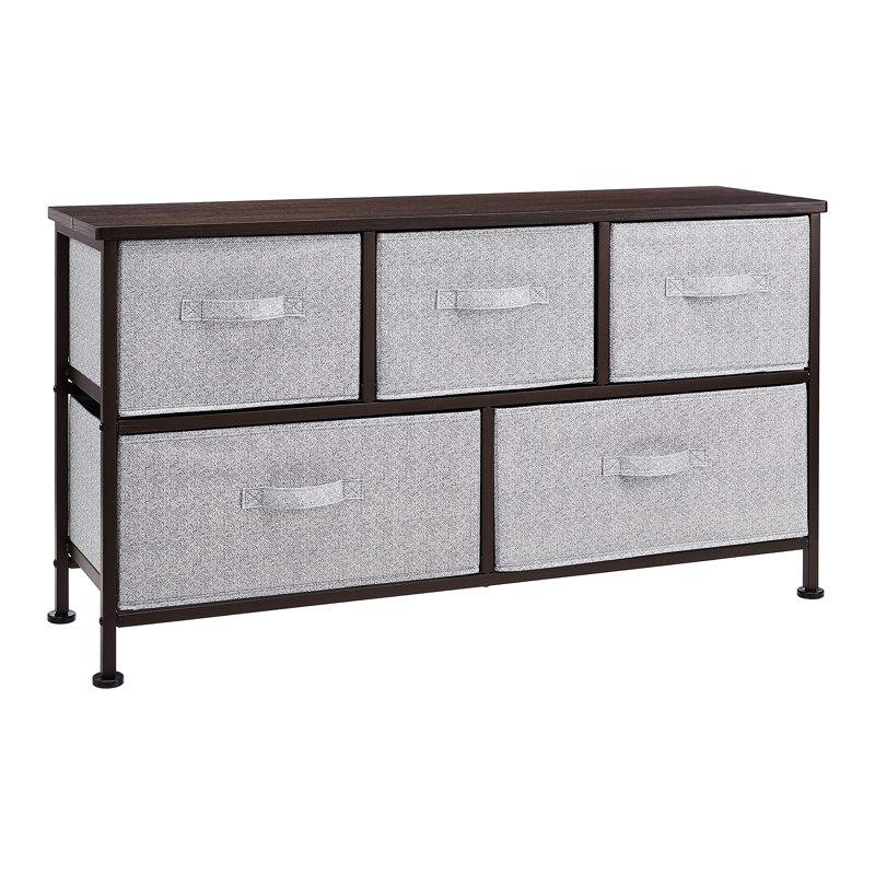 Commode 5 tiroirs l 40,2 po, Gris