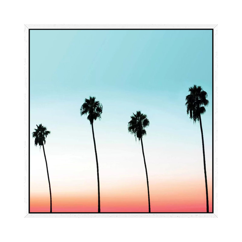 Sunset Boulevard - Print on Canvas, 93.98 cm H x 93.98 cm W, White Framed