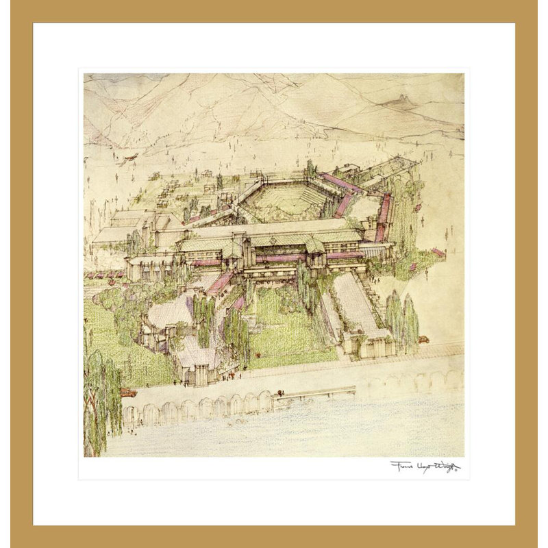 Arizona Biltmore Hotel. «Phoenix Arizona 1928» par Frank Lloyd Wright, impression giclée encadrée, H 22,64 po x l 23,5 po