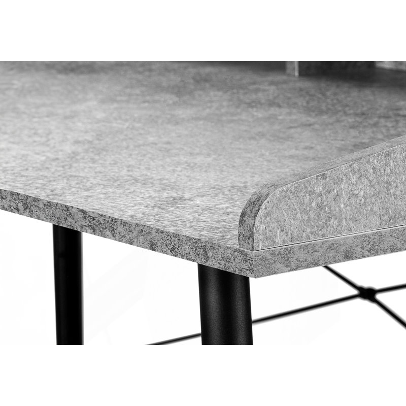 Bureau d'ordinateur avec tablettes de rangement, table pour ordinateur portable, Gray/Black