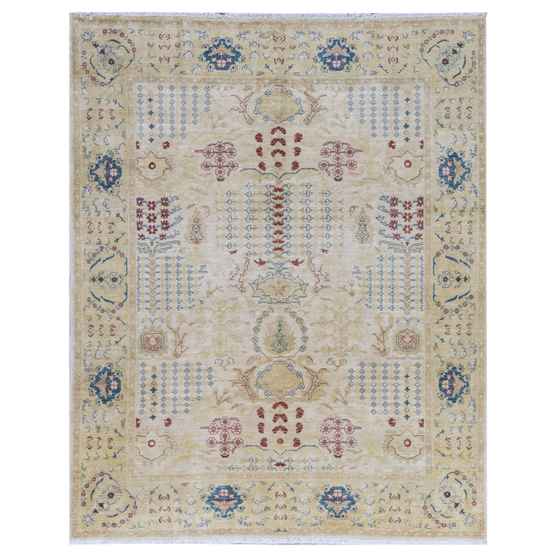 Wool Oriental Area Rug in Gold