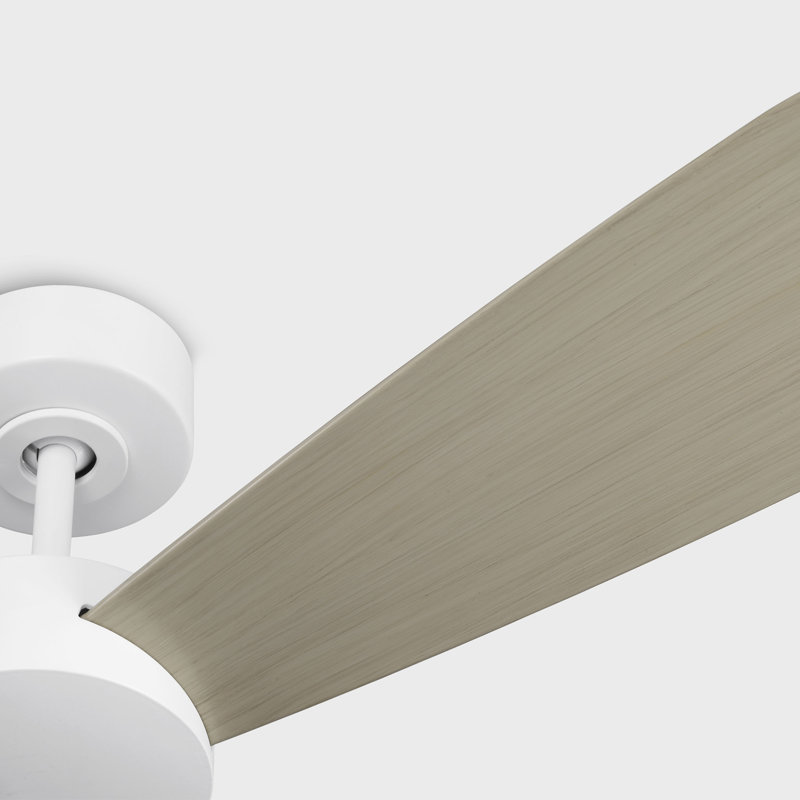 Visual Comfort Fan Paddle Smart 52 Indoor Ceiling Fan with Threaded Downrod, Matte White ABS blades and Handheld Remote