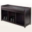 Banc de rangement 2 pièces avec coussin en similicuir brun Shirely, H 20,66 po x l 37,26 po x P 13,31 po