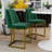 17.875'' H Modern Velvet Upholstered Dining Chair With Gold Metal Frame,-756360397