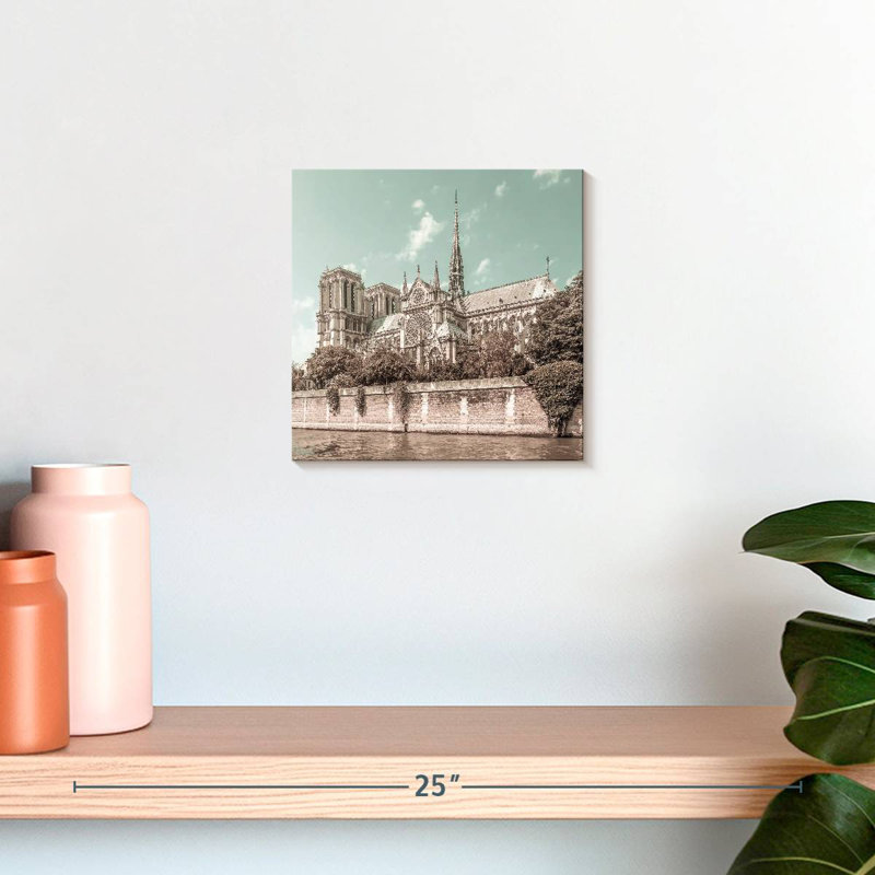 Scenic Notre Dame Cathedral, 10" H x 10" W