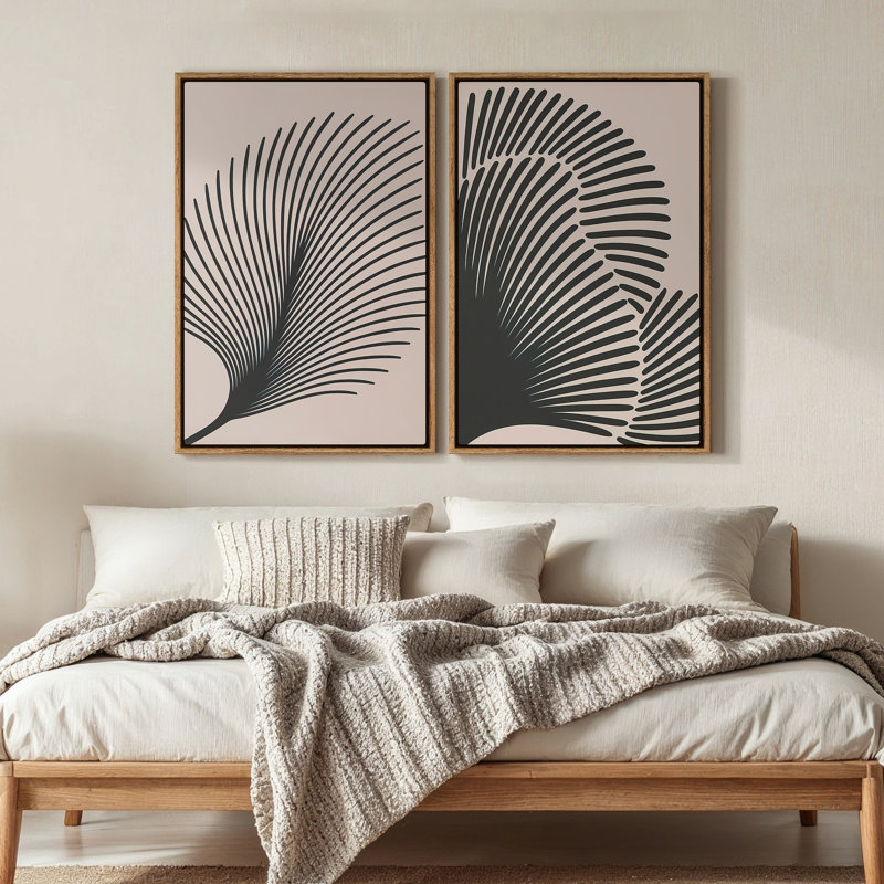 Art mural encadré sur toile, rétro muraux abstraits pour chambre à coucher, H 24 po x l 16 po, Naturel