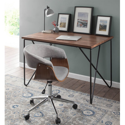 Office Chair In Walnut And Cream