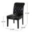Chaises de salle à manger 2 - Cuir d'unité centrale noir, chaise avec cadre 2 ajoutée