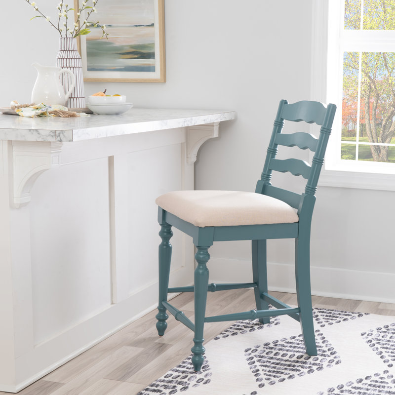 Tabouret de bar / de bar Atalanti, Bleu sarcelle foncé, Tabouret de comptoir (assise de 25 po de hauteur)