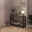 Console industrielle à 2 niveaux, table d'entrée étroite de 43,3 pouces avec design en V, table de canapé en bois rustique et en métal derrière le canapé, table de vestibule avec rangement pour le bureau du salon, gris
