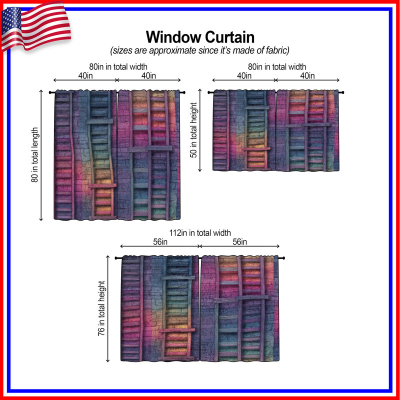 Rideaux obscurcissant et obscurcissant Ladder, 40in x 80in - 2 panels, Transparent