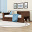 Lit de jour avec bureau, tiroirs et table d'appoint-673654290-673654288