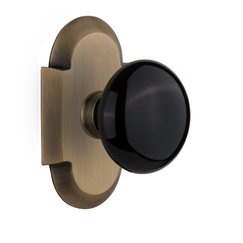 Cottage Plate with Black Porcelain Door Knob Nostalgic Warehouse 