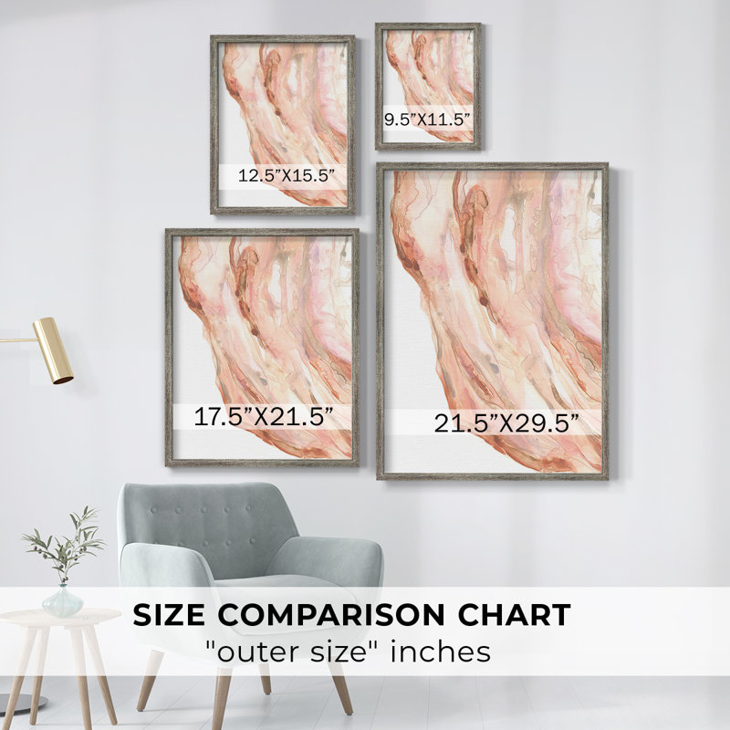 Rose Quartz II, reproduction encadrée - bois massif, H 21 po x l 17 po