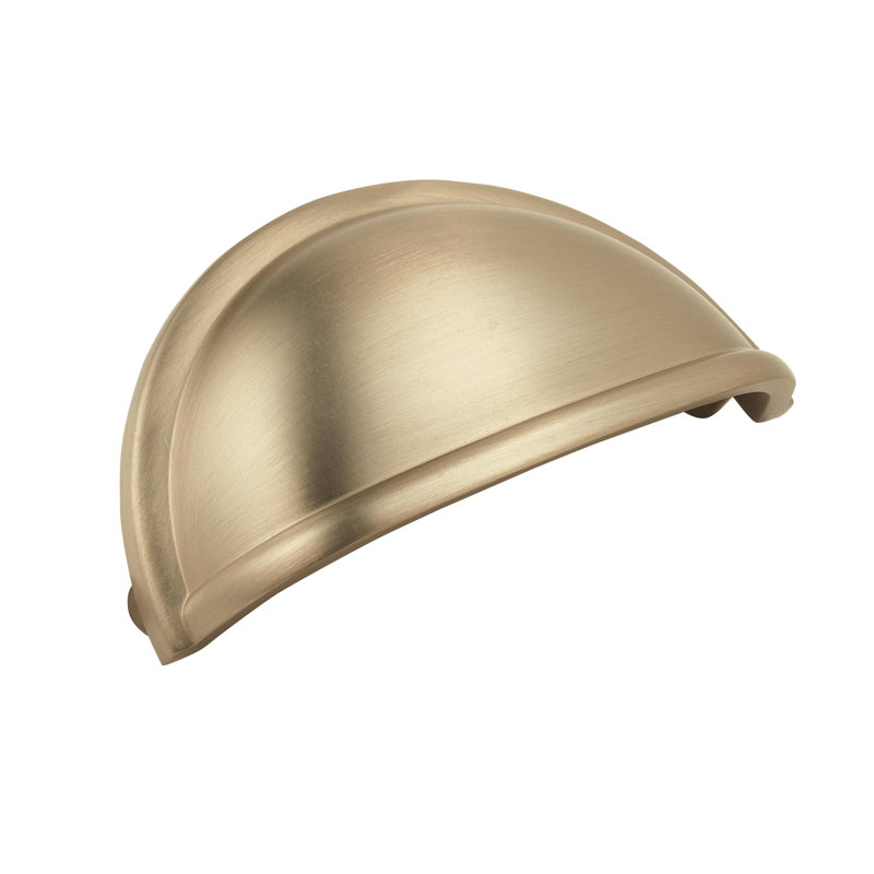 Cup Pulls 3 inch (76mm) Center-to-Center Golden Champagne Cabinet Cup Pull - 10 Pack, Golden Champagne