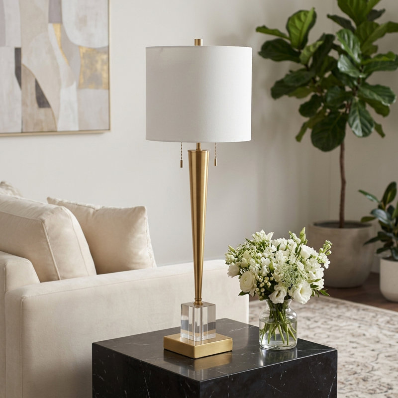 Lampe de table Everly Quinn Allenbie, Doré