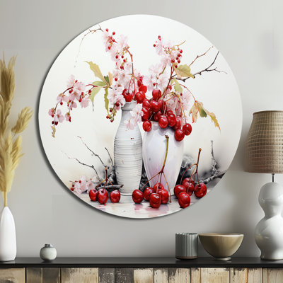 Cherry Simplicity - Art rond en métal