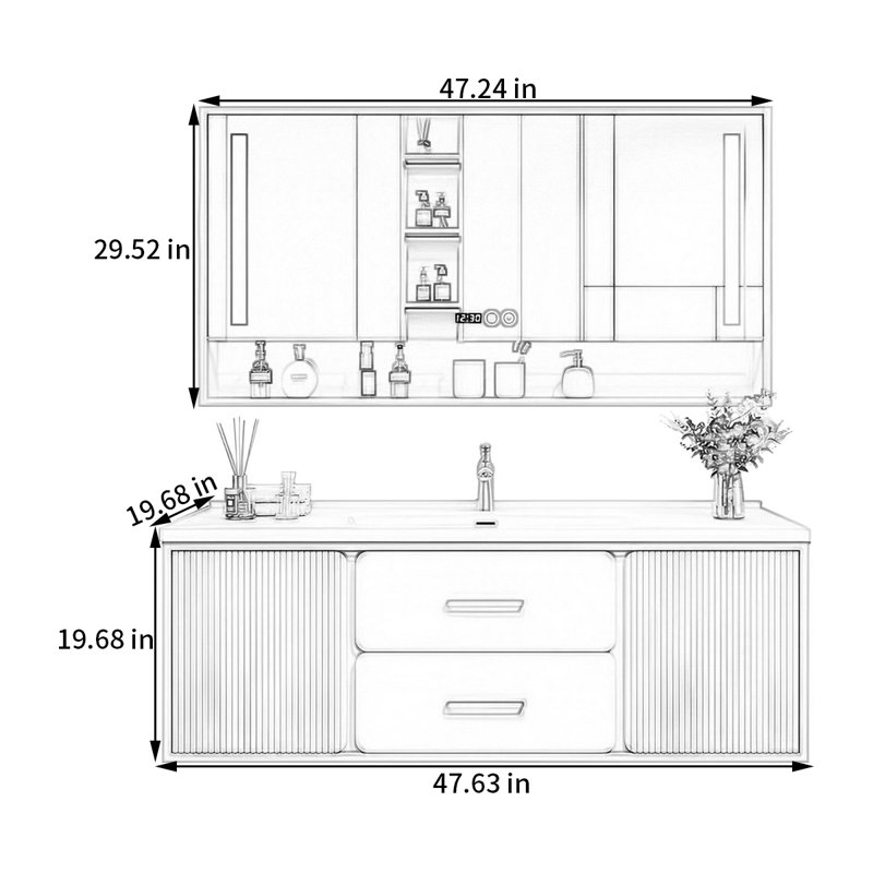 Light luxury style rest room bathroom cabinet