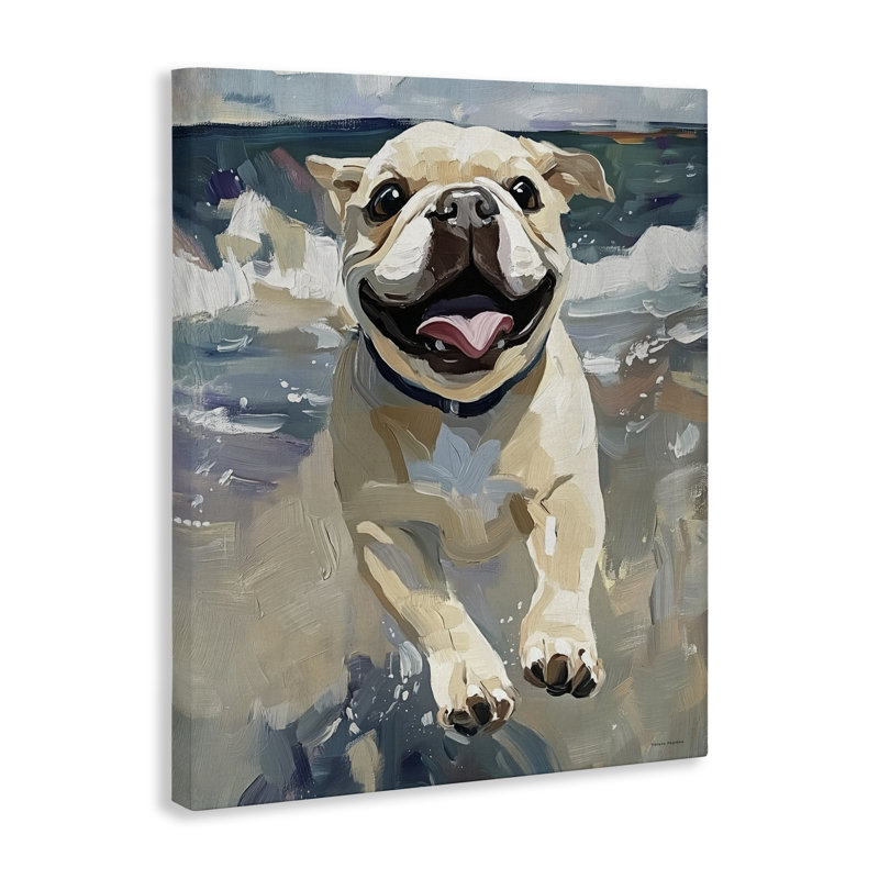 «Sunny Paws Dog on Beach», conception de Svetlana Aleynikova, H 40 po x l 30 po