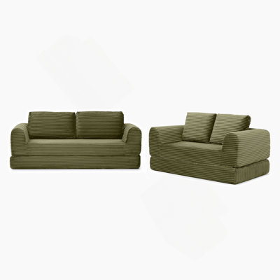 2-In-1 Folding Convertible Sofa Bed With Pull-Out Mechanism And Modular Design For Flexible Living Spaces.