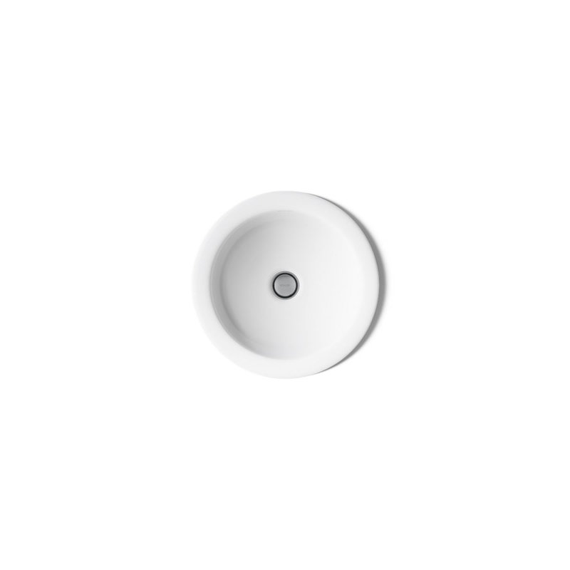 Compass® Ceramic Circular Dual Mount Bathroom Sink, White
