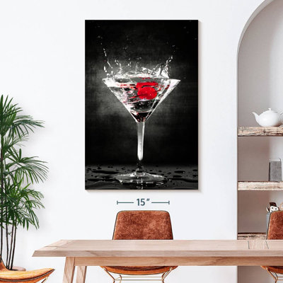 Splashing Cherry Cocktail sur toile