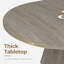 Table de salle à manger ronde extensible de 119 à 160 cm pour 4 à 8 personnes, plateau épais et pied central au design minimaliste moderne, idéale pour les petits espaces - Gris-1526456264