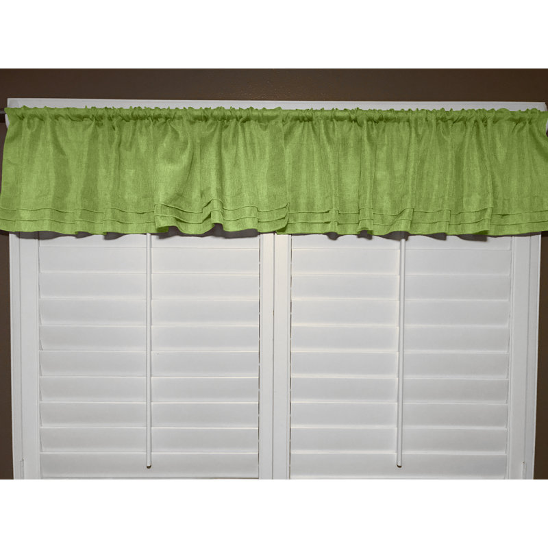 Piaf Solid Color Tailored 58'' Window Valance, Light Green