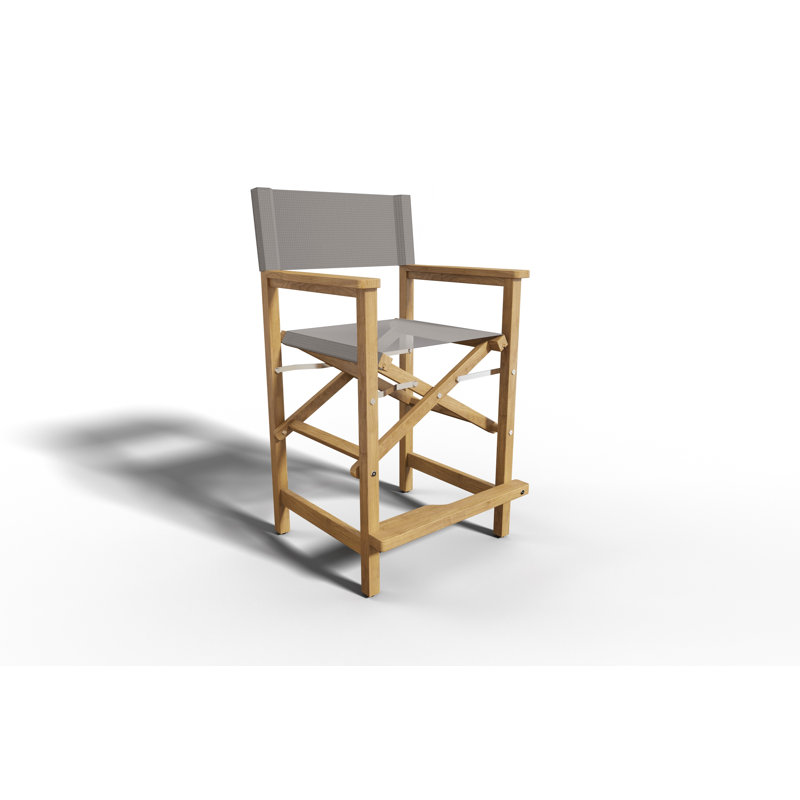 Chaise de salle à manger d'extérieur en bois Nawaal, Bois naturel / taupe