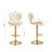 Set Of 2  Bar Stools,With Chrome Footrest And Base Swivel Height Adjustable Mechanical Lifting Velvet + Golden Leg Simple Bar Stool-Cream-117042366-117042368