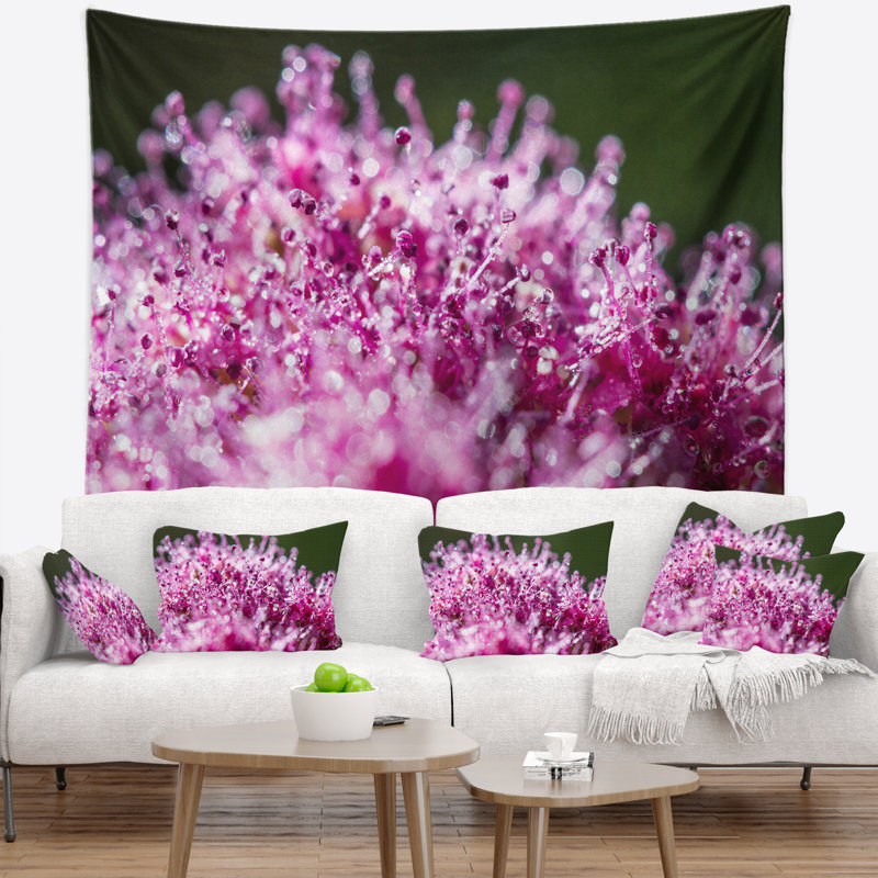 Polyester petites fleurs refermées tapisserie avec accessoires suspendus inclus, H 68 po x l 80 po