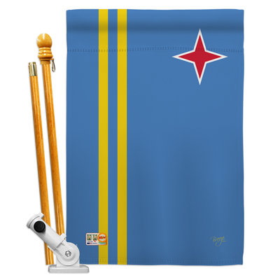 Double Sided 40'' H x 28'' W Polyester Flag Set