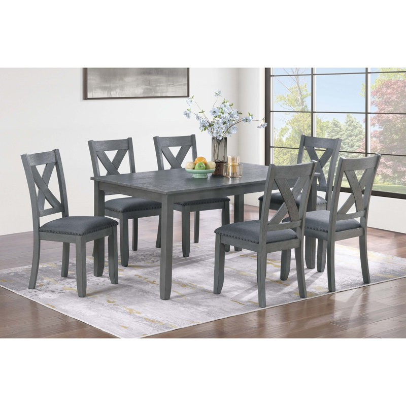 Finition grise table de salle à manger 6X chaises 7Pcs