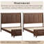 Structure de grand lit avec tête de lit haute et banc de rangement, lit-bateau en bois massif avec coffre de rangement de 64 po, sans sommier, Wanlut-1985024229-1985024234