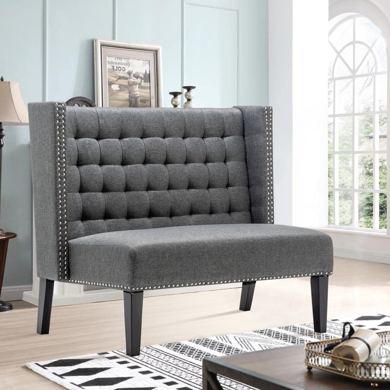 Causeuse sans accoudoir 46 po Attaway, Mélange de lin gris