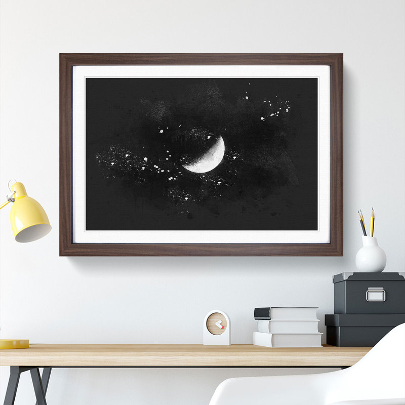 A Half Moon - Picture Frame Graphic Art Print, 62cm H x 87cm W x 2cm D, Walnut Framed