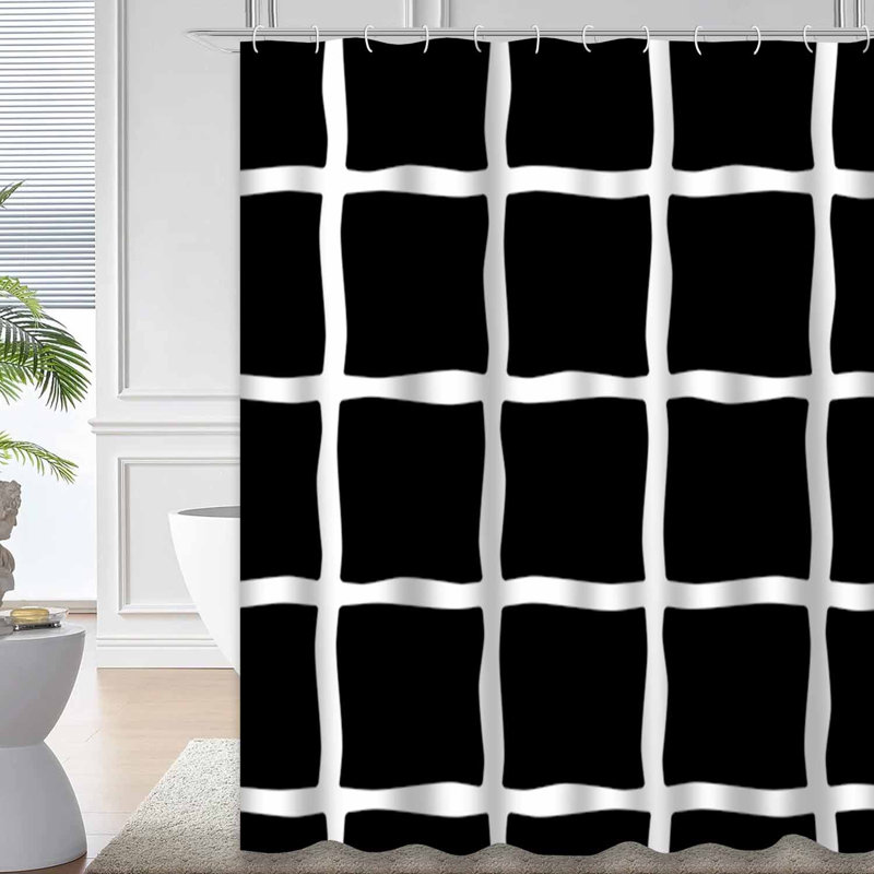 Rideau de douche mignon avec 12 crochets, L 72 po x l 84 po