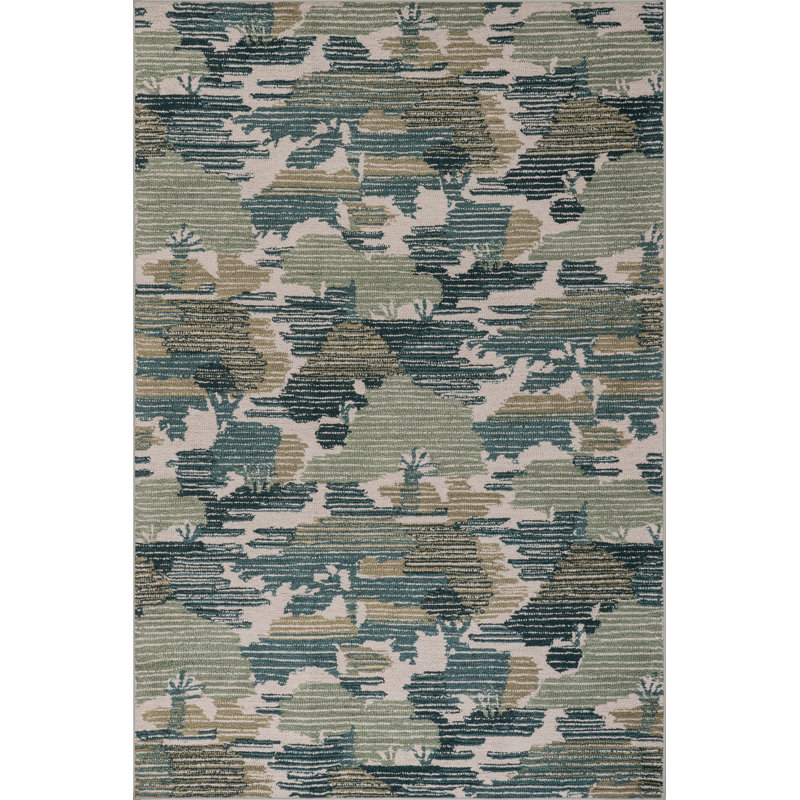 Sierro Modern Abstract Machine Washable Rug, Rectangle 3' x 5'