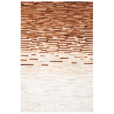 Tapis brun / ivoire en tissu feutré à la main Herrell