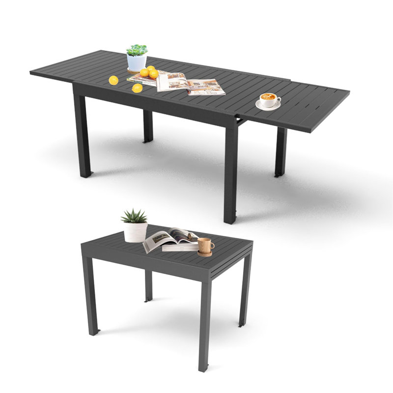 Table de salle à manger polyvalente et résistante aux intempéries pour toutes les occasions, Gris foncé