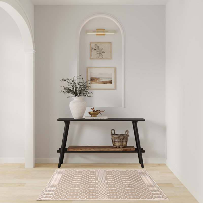 Dakota Fields Burrillville Taupe Bohemian Machine Washable Indoor Rug, Rectangle 3'3" x 5'