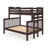 Treva Solid Wood Standard Bunk Beds Twin over Full, 4 Step Ladder, Dark Cherry-1218816150-1234733285