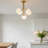 5-Light Modern Sputnik Glass Globe Semi Flush Mount for Dining Room Hallway