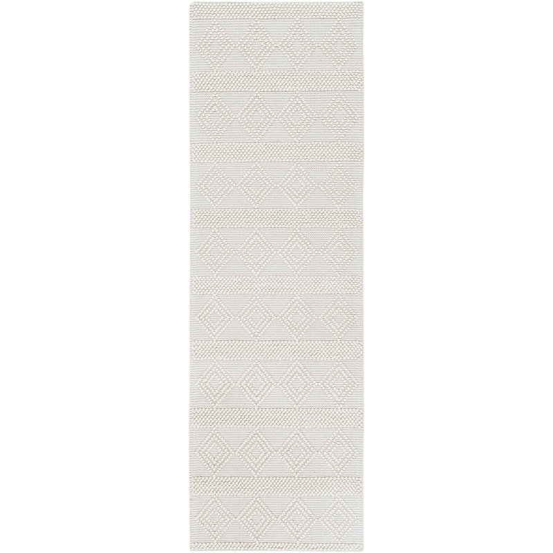 Hygge Textured Wool Hand Woven Area Rug, Runner 76 x 244 cm